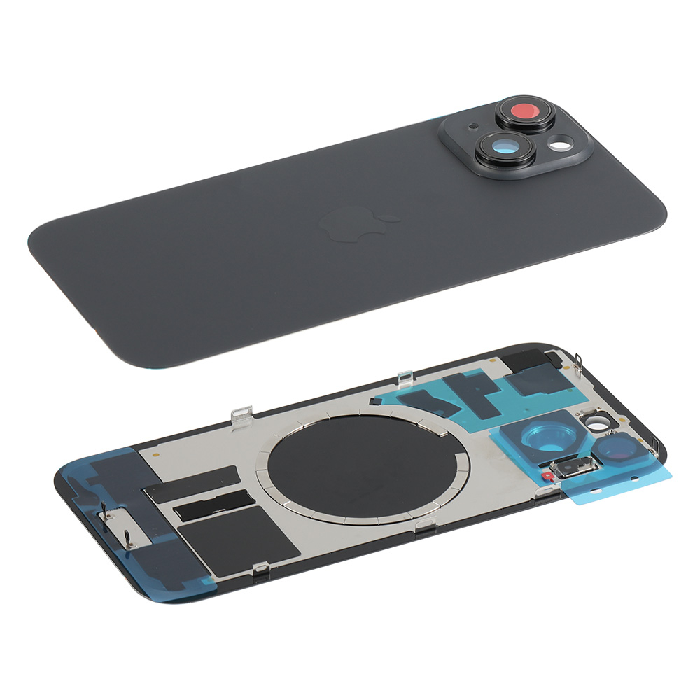 Capac spate sticla cu magnet fara NFC iPhone 15 Black
