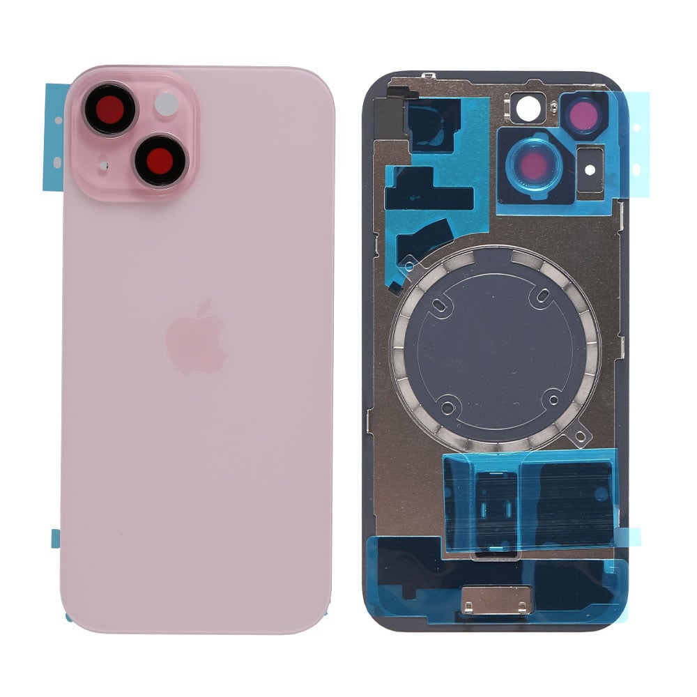 Capac spate sticla cu magnet fara NFC iPhone 15 Pink