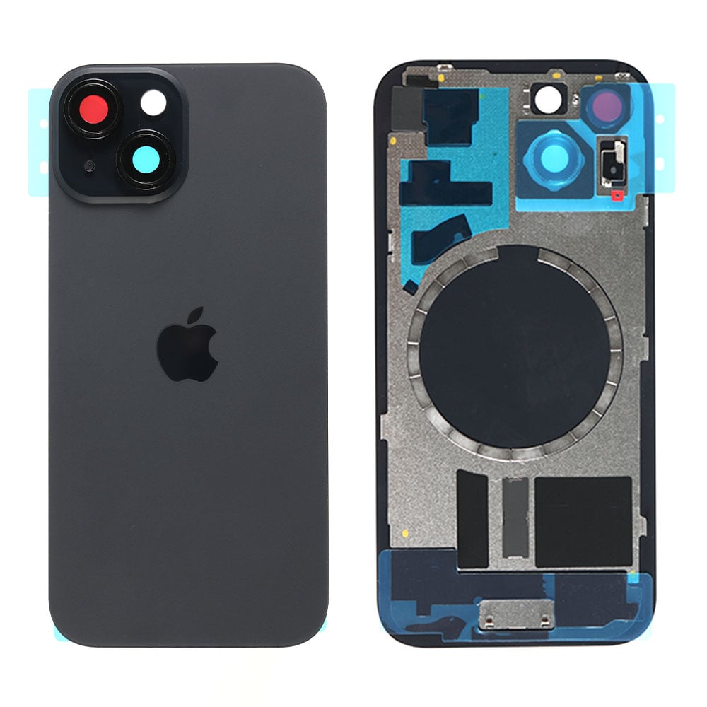 Capac spate sticla iPhone 15 Plus cu magnet, fara NFC, Black