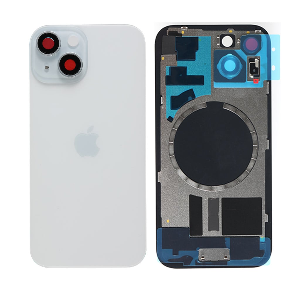 Capac spate sticla iPhone 15 Plus cu magnet, fara NFC, Blue