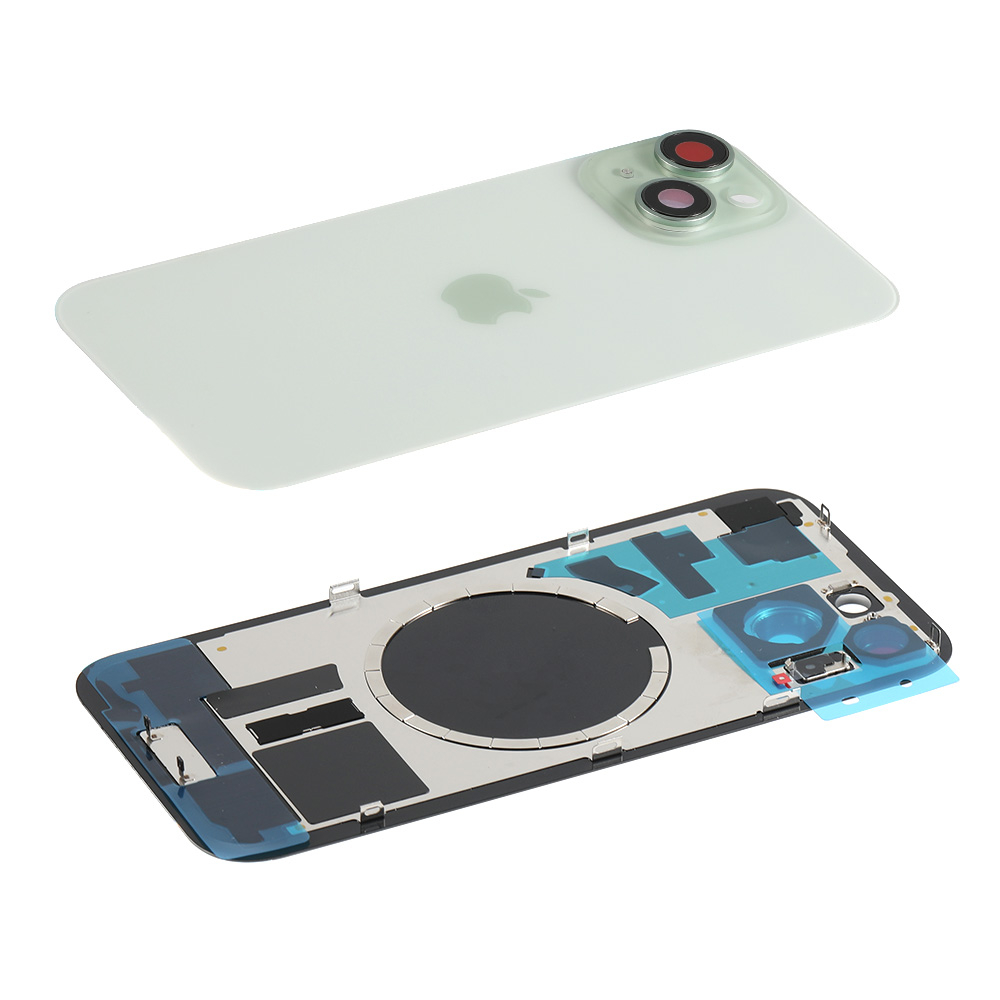 Capac spate sticla cu magnet fara NFC iPhone 15 Plus Green