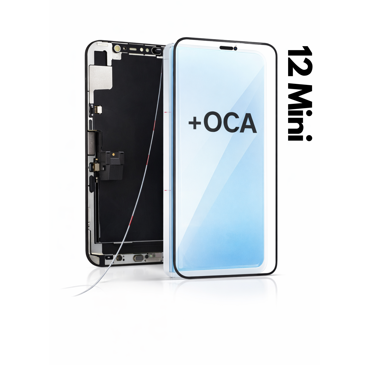 Sticla frontala ( pentru refurbished) + OCA Adeziv pentru iPhone 12 Mini