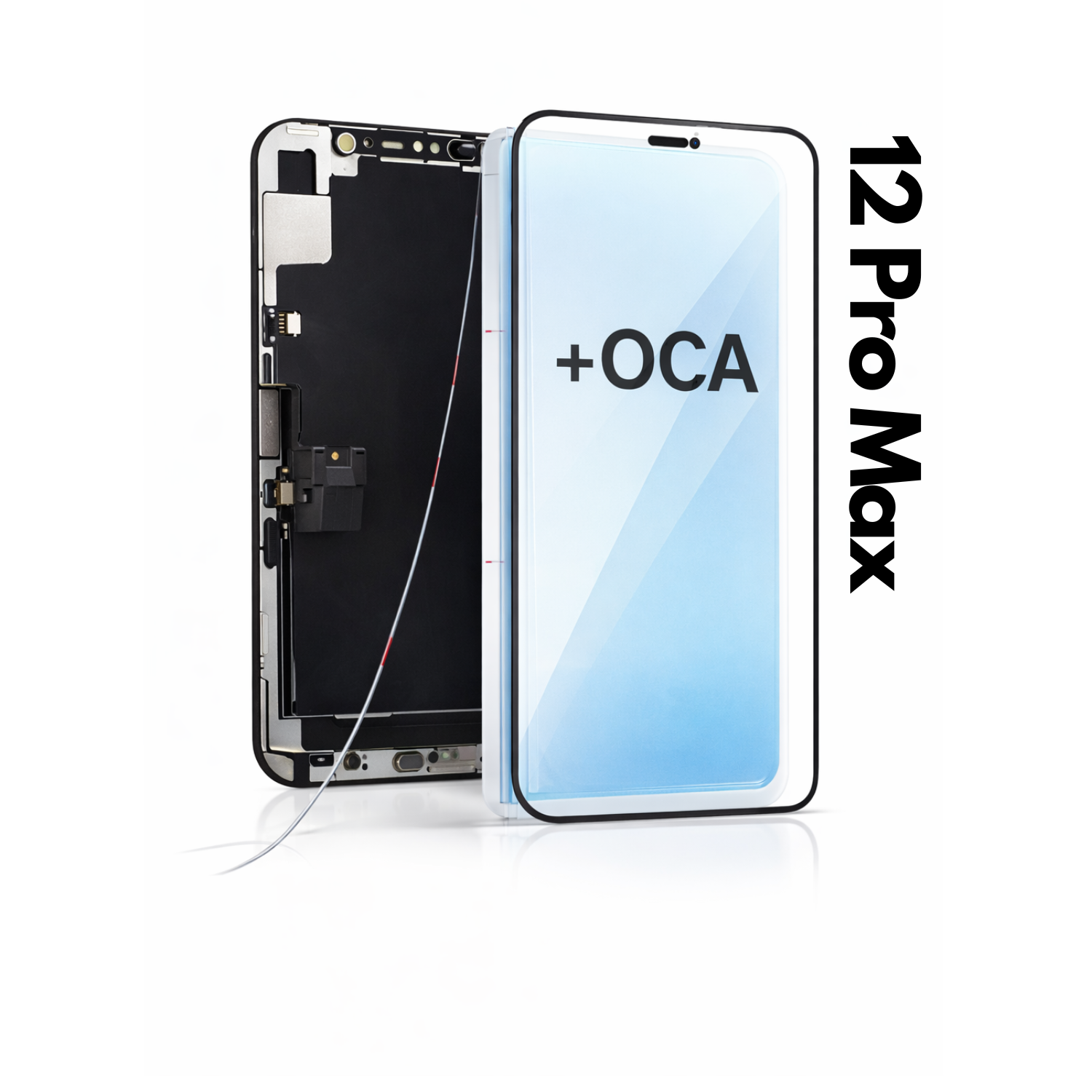 Sticla frontala ( pentru refurbished) + OCA Adeziv pentru iPhone 12 Pro Max