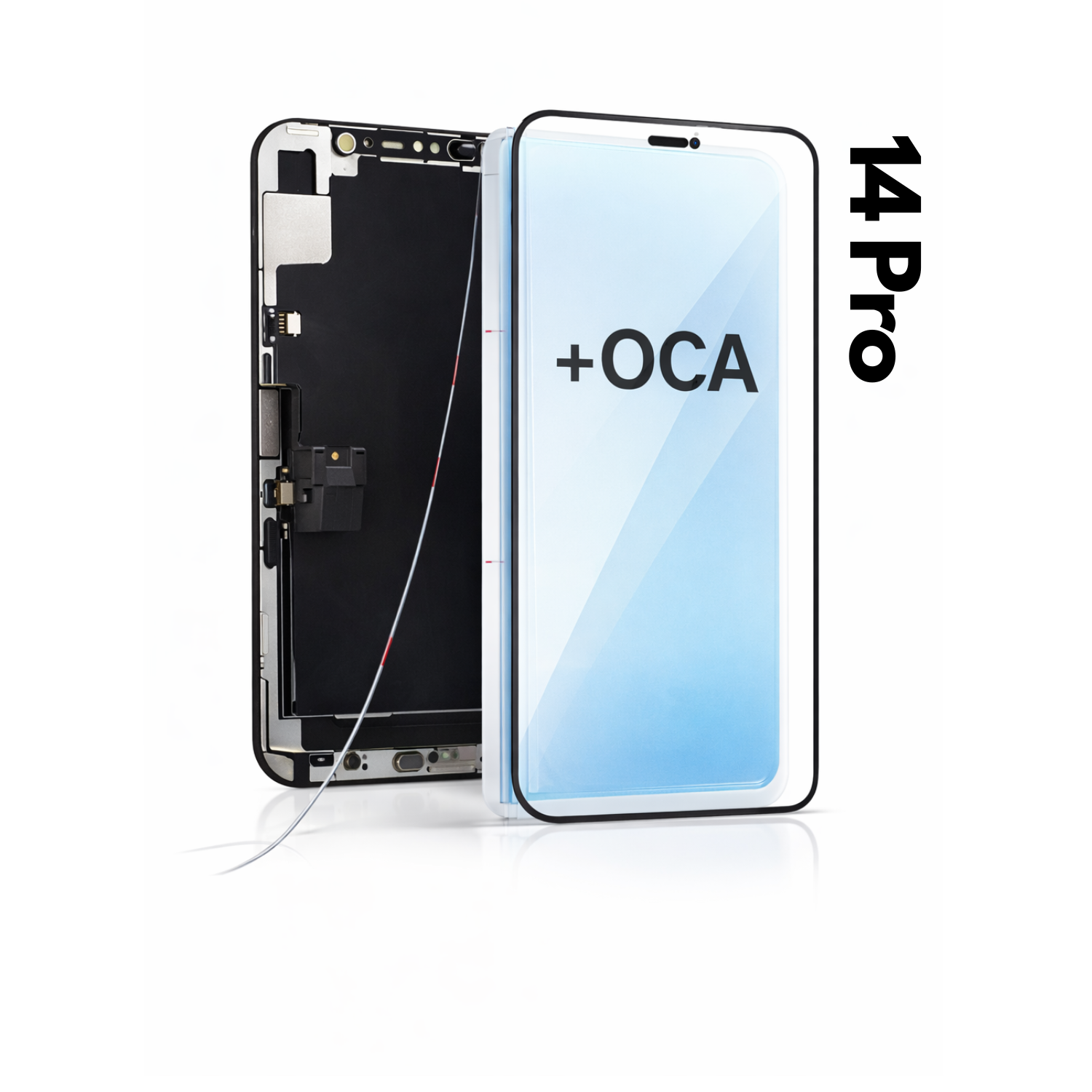 Sticla frontala ( pentru refurbished) + OCA Adeziv pentru iPhone 14 Pro