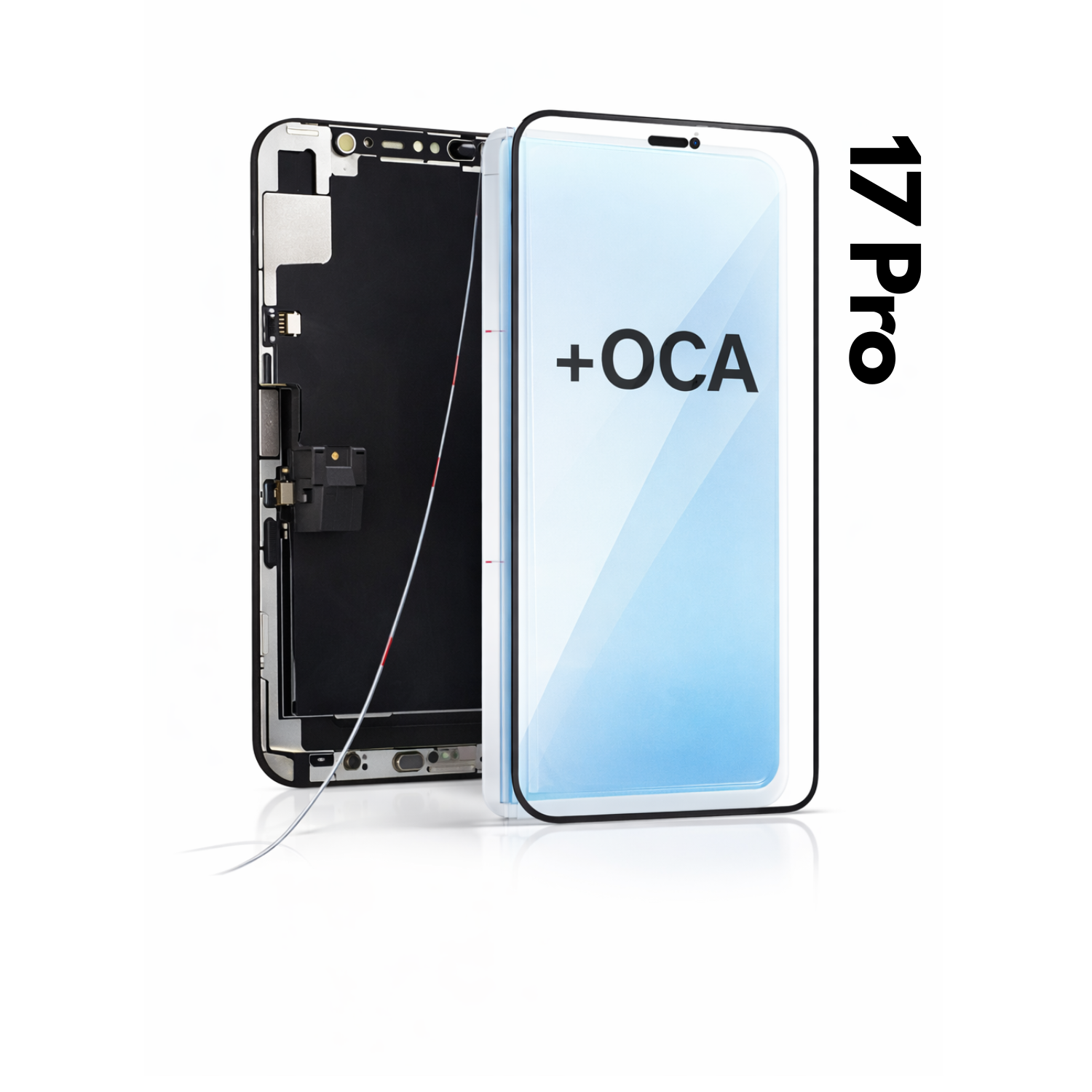 Sticla frontala ( pentru refurbished) + OCA Adeziv pentru iPhone 17 Pro
