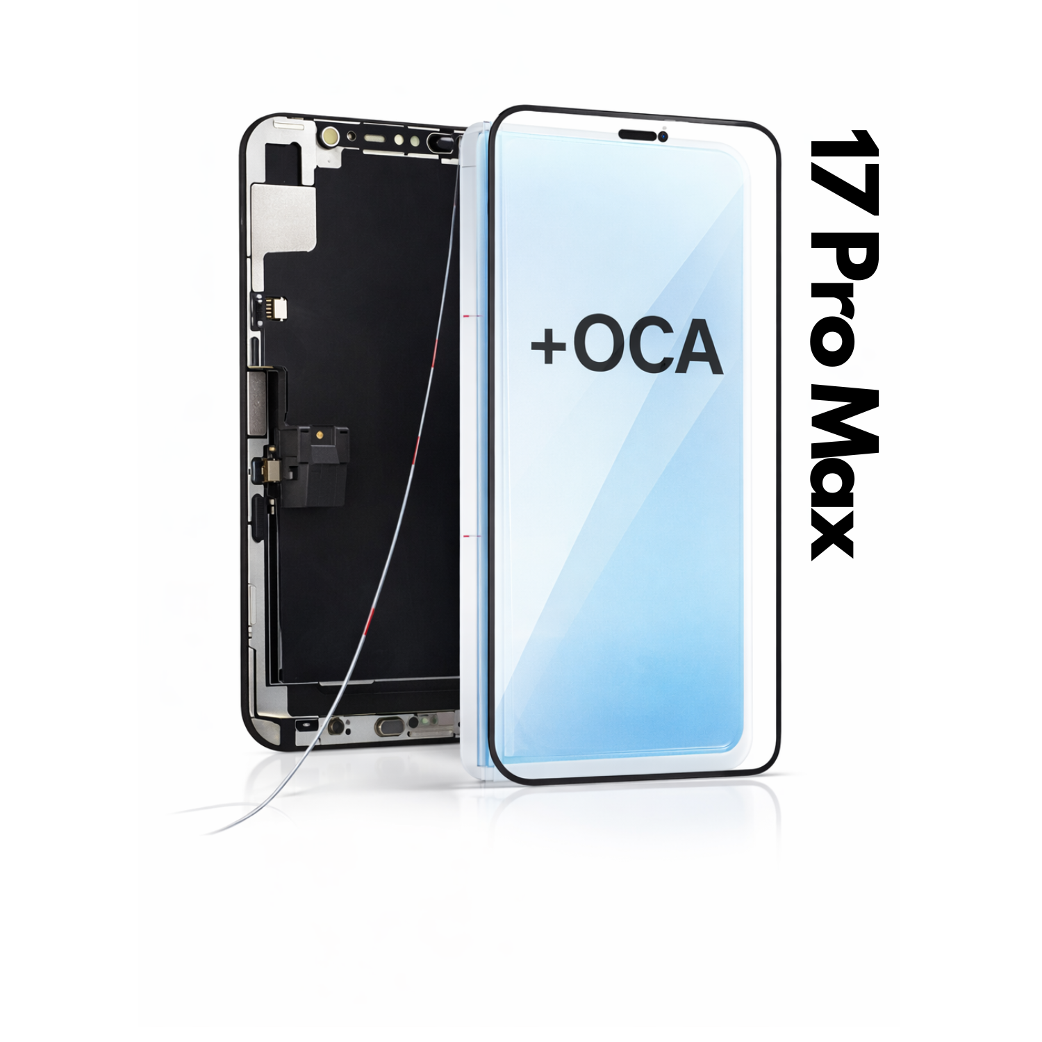 Sticla frontala ( pentru refurbished) + OCA Adeziv pentru iPhone 17 Pro Max