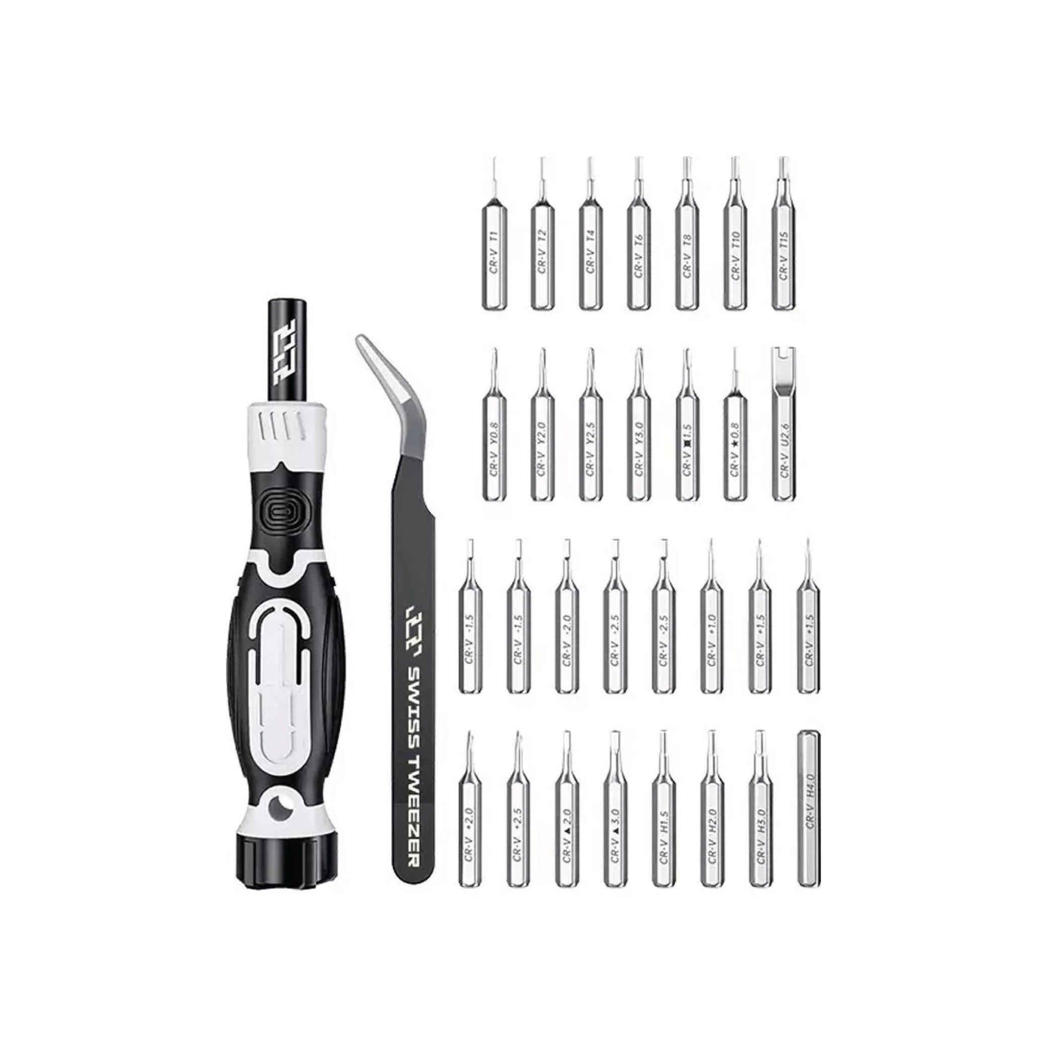 Set surubelnite de precizie Jakemy JM-8189B 32 in 1 cu penseta, White