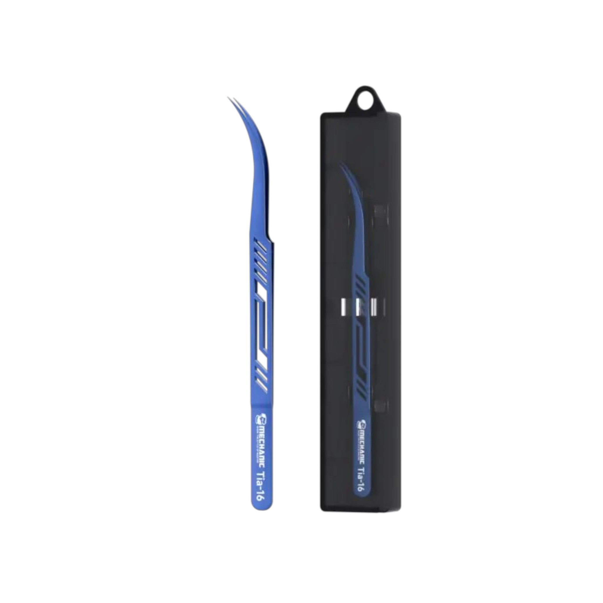 Pensetă de precizie Mechanic TIA-16, vârf curbat, aliaj de titan
