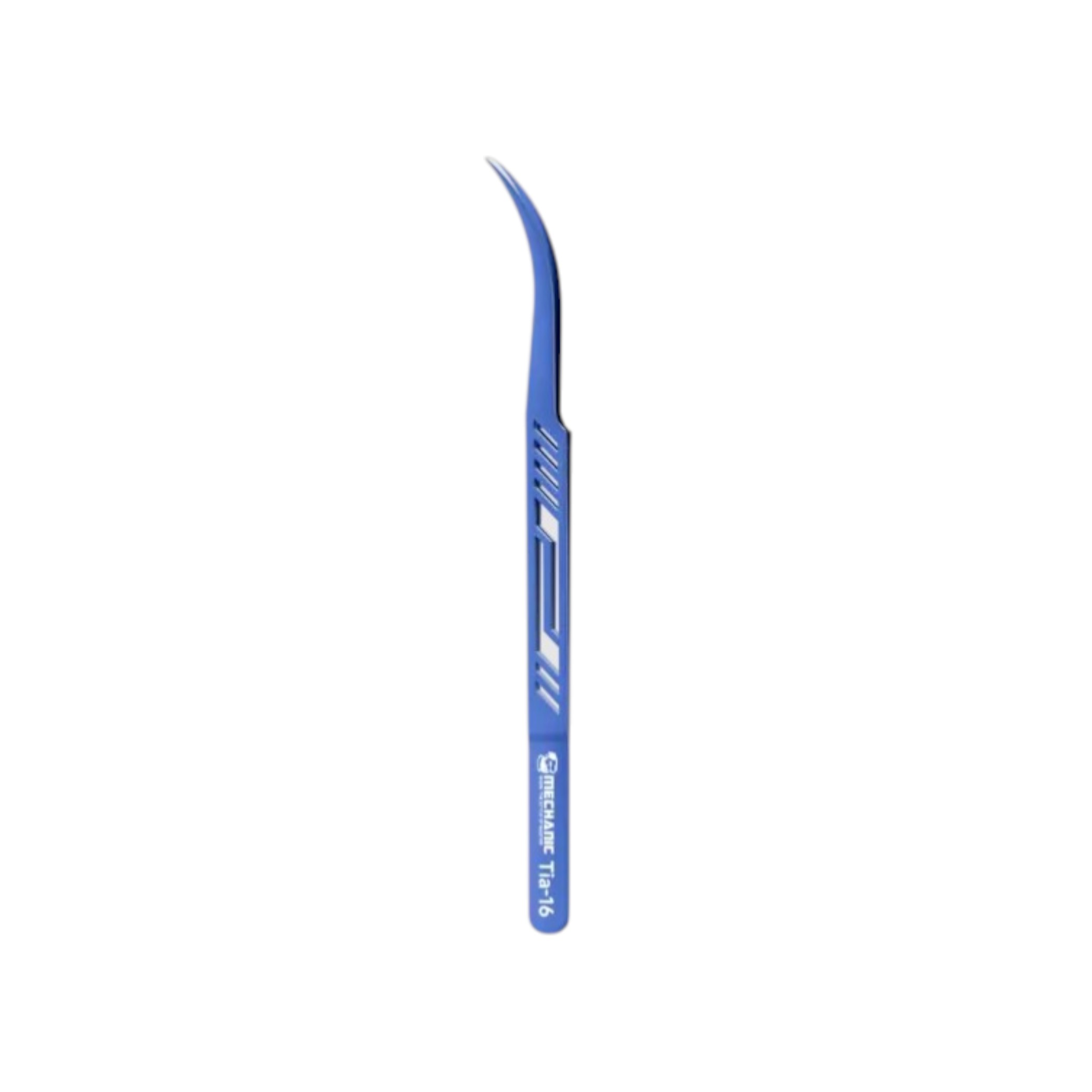 Pensetă de precizie Mechanic TIA-16, vârf curbat, aliaj de titan
