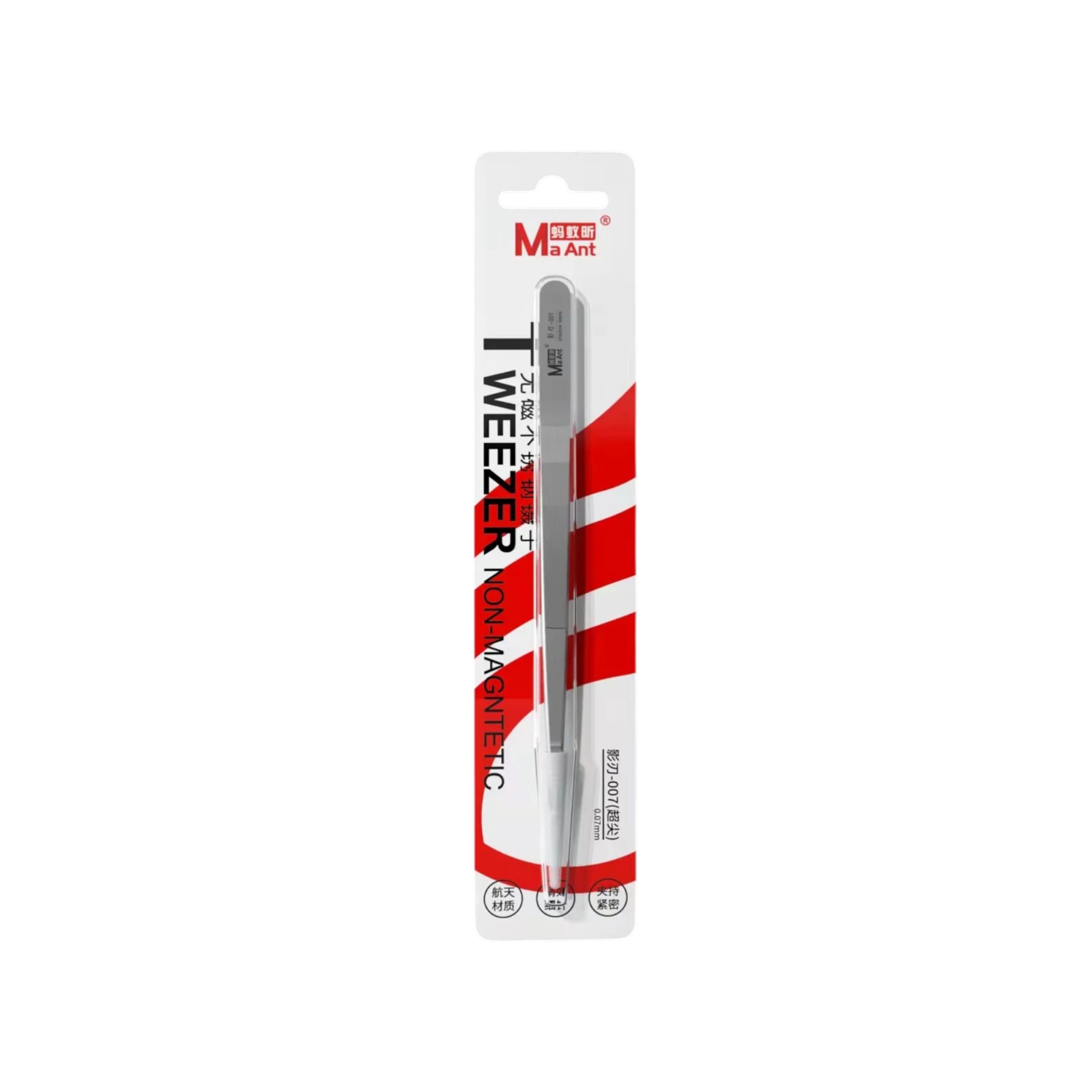 Pensetă / Clamp antistatică din oțel inoxidabil MAANT Shadow Blade-007 dreaptă