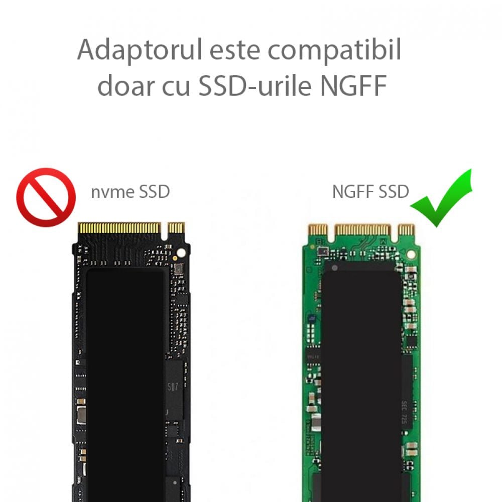 Adaptor SSD PCIex4 M.2 NGFF Nvme AHCI compatibil cu Mac mini A1347 2014